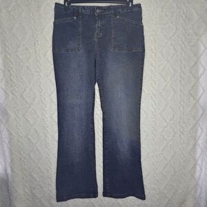 Zana Di * ZD Jeans * Womens Size 16 *Dark Wash *Denim *Distressed *Wide Leg *Y2K